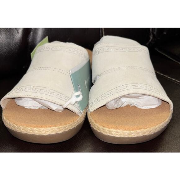 New Women's Waco Fiona Slide in Oatmeal Size 7.5 Suede Leather Greek Design - Picture 3 of 12